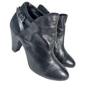 GIANNI BINI! BLACK SOFT, SUPPLE GENUINE LEATHER ELEGANT ZIPPER ANKLE BOOTS!SZ 8M